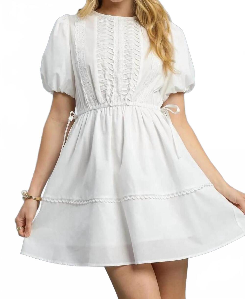 NEW SHE + SKY janet lace mini dress in white